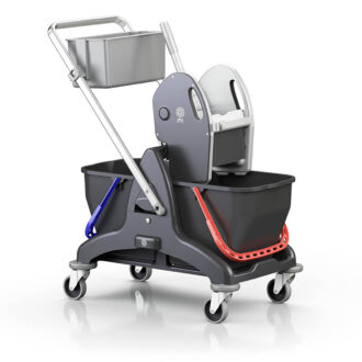 Carrello doppia vasca con strizzatoio Bis Black is Green