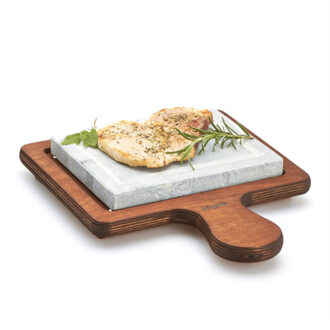 Pietra ollare quadrata con base wengè Dietetic Stone
