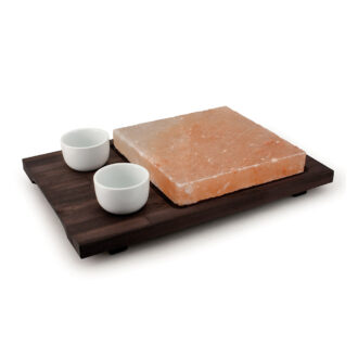 Piastra sale con 2 ciotole e base wengè Deitetic Stone