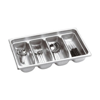 Portaposate “Horeca” GN 1 – Argento 32,5 x 53 cm 4 posti