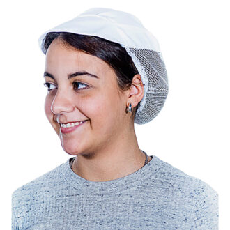 Cuffia con rete e visiera bianco linea Chef