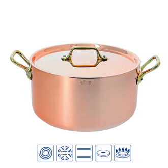 Casseruola 2 maniglie con coperchio linea Inocuivre