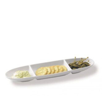 Antipastiera ovale 3 scomparti Linea Party 27 x 22 cm