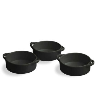Set 3 cocotte tonde Linea Mignon nero