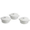 Set 3 cocotte quadre con coperchio Linea Mignon bianco