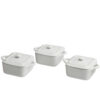 Set 3 cocotte quadre con coperchio Linea Mignon bianco