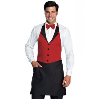 Grembiule Victor rosso/nero linea Horeca