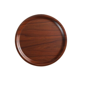 Vassoio Laminato Tondo Antiscivolo Noce – Cambro