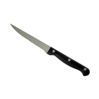 Coltello Bistecca 11 cm Intero Con Rivetti Lama Seghettata In Acciaio Inox – Svanera