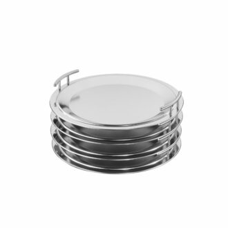 Vassoio Tondo In Acciaio Inox Con Maniglie – Mori 2A Vassoio Tondo In Acciaio Inox Con Maniglie – Mori 2A