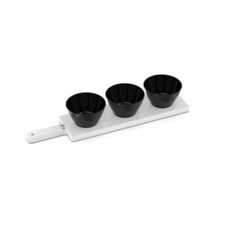 Modulo Buffet Completo Di Tagliere In Legno 520 x 120 mm E 3 Bowl Vari Colori – MOA
