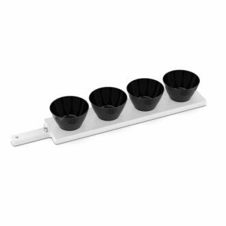 Modulo Buffet Completo Di Tagliere In Legno 650 x 120 mm E 4 Bowl Vari Colori – MOA