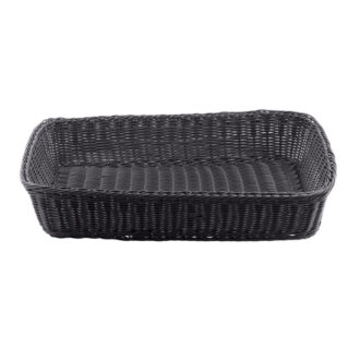 Cesto In Finto Vimini Rettangolare Scuro – Tablecraft