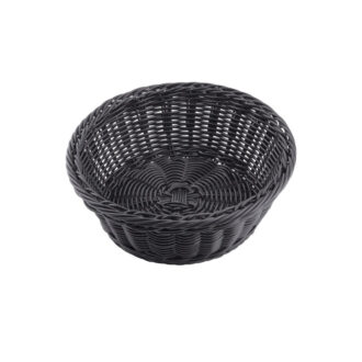 Cestino In Finto Vimini Tondo Nero – Tablecraft
