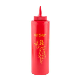 Dispenser Rosso Per Salse Con Disegno E Scritta "Ketchup" 355 ml – Tablecraft