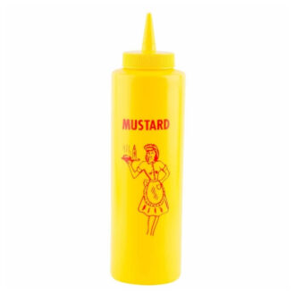 Dispenser Giallo Per Salse Con Disegno E Scritta "Mustard" 355 ml – Tablecraft