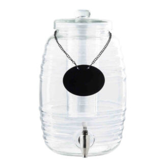 Dispenser Per Succhi In Botte Di Vetro Con Rubinetto In Acciaio 9,5 lt – Tablecraft