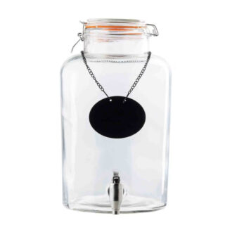 Dispenser Per Succhi “Rustico” In Vetro Con Rubinetto In Acciaio 9,5 lt – Tablecraft