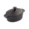 Casseruolina Nera Ovale In Ghisa Con 2 Manici E Coperchio – Tablecraft