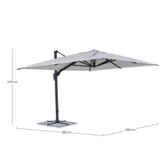 Ombrellone Ines Braccio 3 x 4 Mt Grigio Chiaro – Bizzotto
