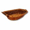 Cesto Ovale Naturale Con Fascia Rossa
