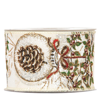 Nastro Pigne e Palline di Natale