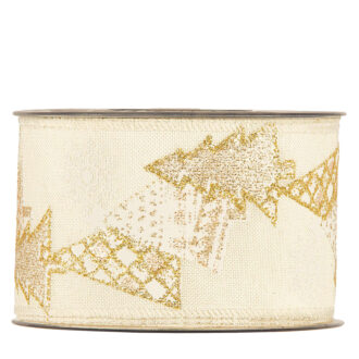 Nastro XMas Trees Bianco e Oro – Piovaccari