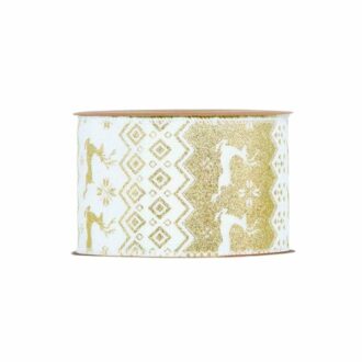 Nastro Lapponia Con Renne Bianco E Oro – Piovaccari