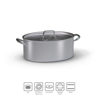 Casseruola Alluminio Ovale Con Coperchio – Ballarini Professionale Casseruola Alluminio Ovale Con Coperchio – Ballarini Professionale