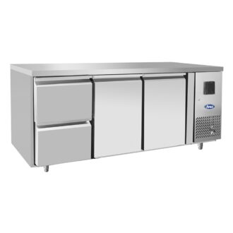 Tavolo Refrigerato 2 Porte Per GN 1/1 + Cassettiera 1/2 -2°C/+8°C 420 lt