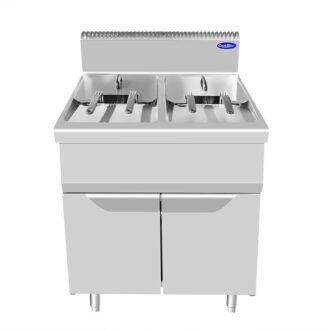 Friggitrice 2 Vasche 21+21 lt A Gas Con Ante 80 x 90 cm – Atosa