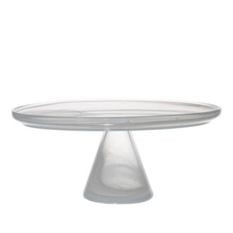 Alzatina Leona Ø 28 cm Vetro Alabastro Bianco – ArdaCam