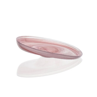 Piatto Ciotola Ola Vetro Alabastro Bianco e Rosa – ArdaCam