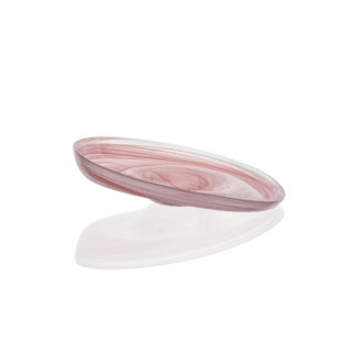 Piatto Coppa Ola Vetro Alabastro Bianco e Rosa – ArdaCam