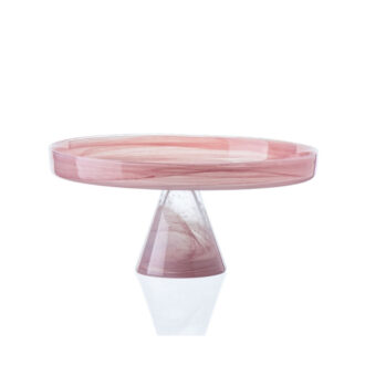 Alzatina Asos Vetro Alabastro Bianco e Rosa – ArdaCam