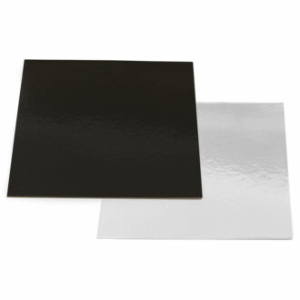 Cf. 10 Pz Piatto Torta Nero/Argento Quadrato 40 x 40 cm – Decora Cf. 10 Pz Piatto Torta Nero/Argento Quadrato 40 x 40 cm – Decora