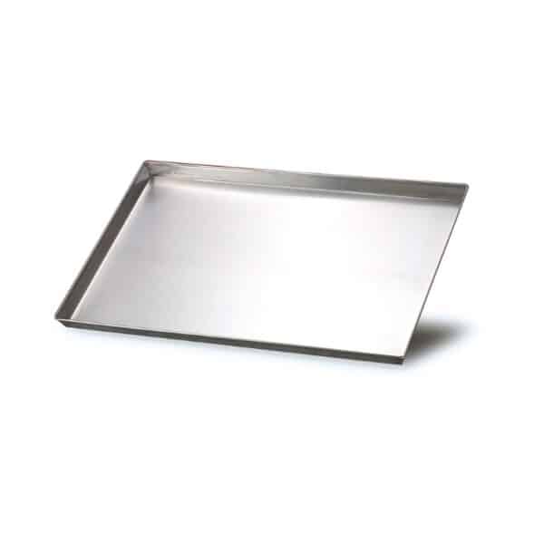 Teglia In Acciaio Inox Con Bordi Saldati E Rivoltati 60 x 40 x H 2,5 cm – MCE Meccanica