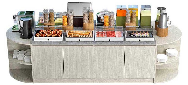 buffet modulare hotel allestimento colazione moderno