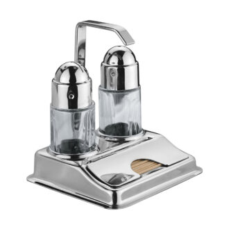Set Saliera e Pepiera Con Porta Stecchi Linea Nouvelle Cuisine – Pinti Inox
