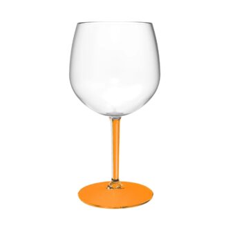Calice Balloon Tonic 580 cc In Policarbonato Trasparente Con Gambo Arancio – Gold Plast