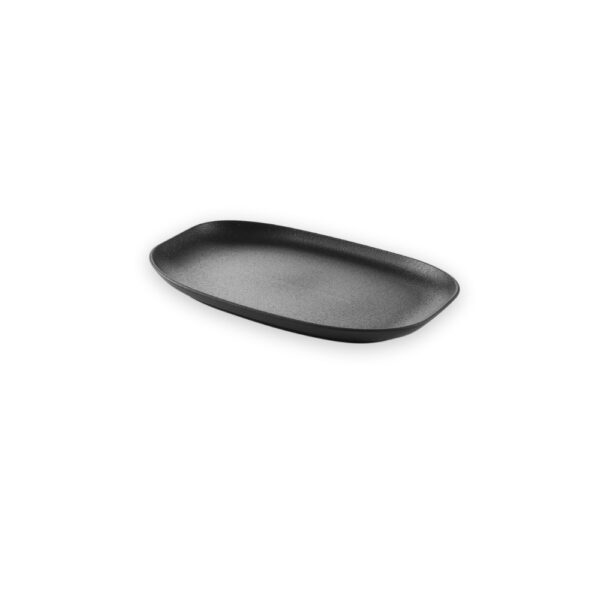 Piatto Piano Rettangolare Nero Effetto Ghisa Linea Adelie – Revol