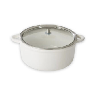 Casseruola Tonda Ø 22 cm In Porcellana Per Induzione Con Coperchio In Vetro Linea Bombance – Revol Casseruola Tonda Ø 22 cm In Porcellana Per Induzione Con Coperchio In Vetro Linea Bombance – Revol