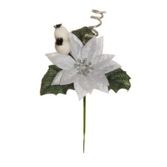 Pick Stella Natale Bianca Con Bacche Bianche – Evergreens