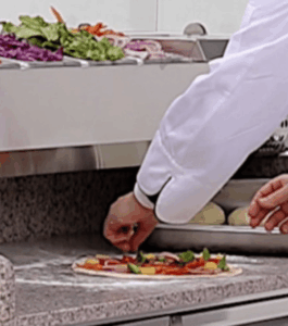 Banco pizza professionale senza vetrina per pizzerie