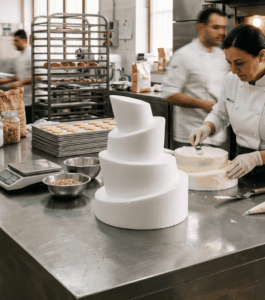 Basi cilindriche cake dummy in polistirolo ad alta densità per torte a piani