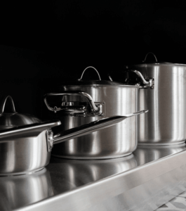 Batteria di pentole professionali in acciaio inox 1810