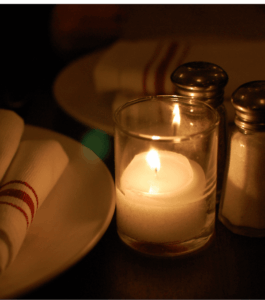 Candele per ristoranti professionali e lumini tealight per atmosfera tavoli De Luca