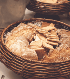 Cesti in finto vimini professionali lavabili per buffet e catering