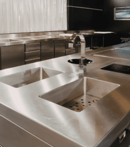 Lavello professionale in acciaio inox per cucina